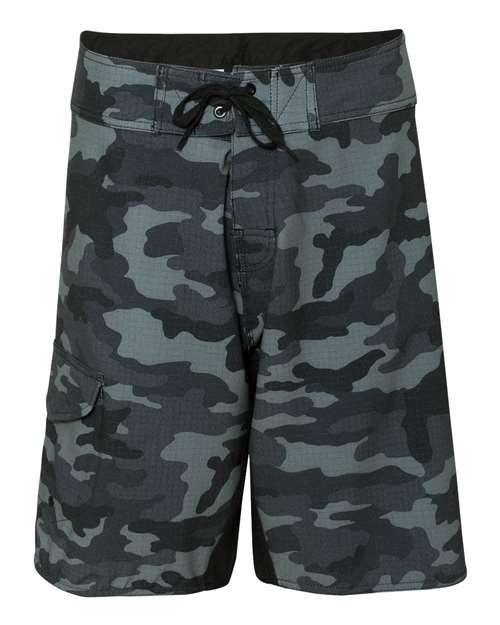 Burnside B9371 Men's Dobby Stretch Board Short #color_BLACK CAMO