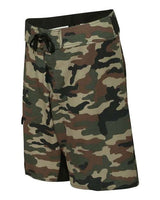 Burnside B9371 Men's Dobby Stretch Board Short #color_GREEN CAMO
