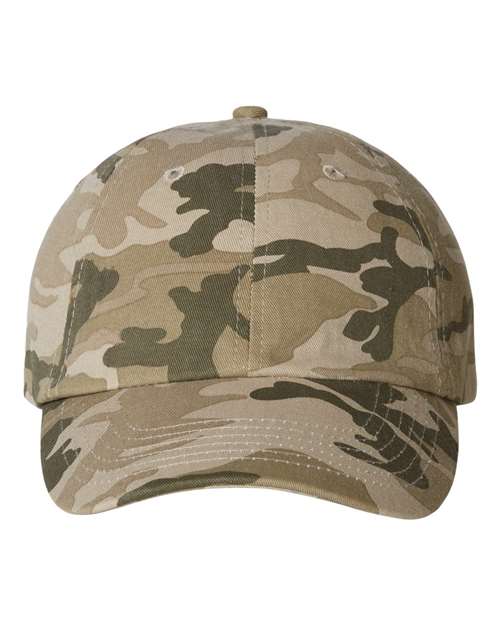 Valucap VC300A Bio-Washed Classic Dad Hat #color_Tan Camo