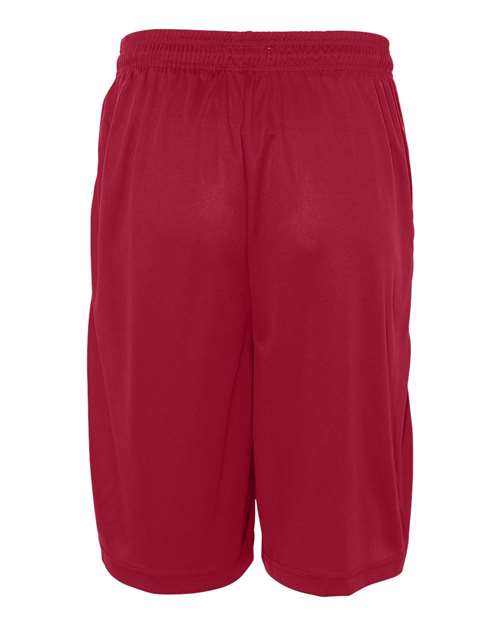 "Badger 4119 B-Core 10" Shorts with Pockets #color_Red"