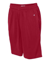 "Badger 4119 B-Core 10" Shorts with Pockets #color_Red"