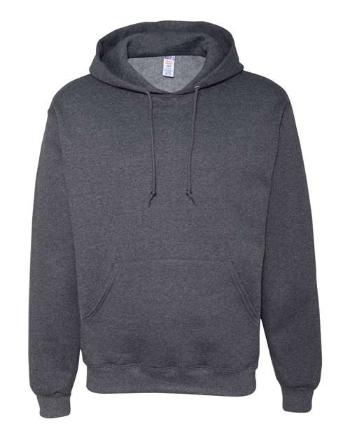 Jerzees 4997 Adult Super Sweats NuBlend Fleece Pullover Hooded Sweatshirt #color_BLACK HEATHER