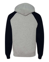 Jerzees 96CR Adult NuBlend Colorblock Raglan Pullover Hooded Sweatshirt #color_OXFORD/ BLACK