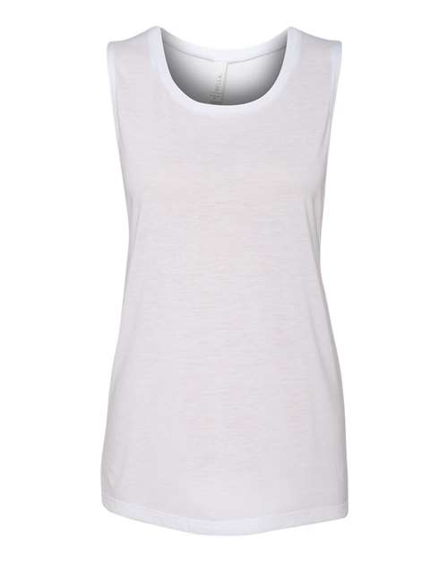 Bella + Canvas B8803 Ladies' Flowy Scoop Muscle Tank #color_WHITE