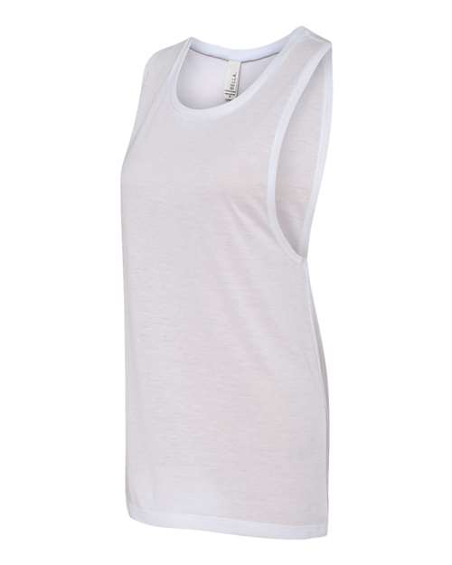 Bella + Canvas B8803 Ladies' Flowy Scoop Muscle Tank #color_WHITE