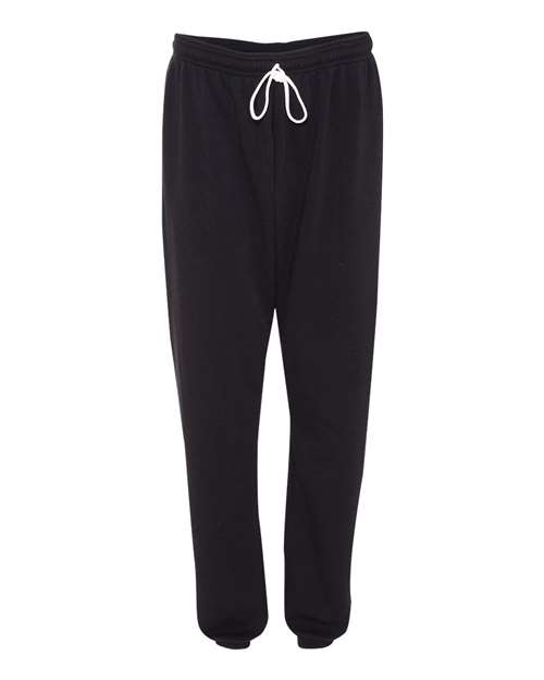 Bella + Canvas 3737 Unisex Sponge Fleece Long Scrunch Pant #color_BLACK