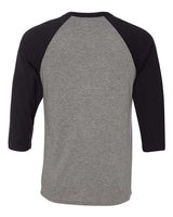 Bella + Canvas 3200 Unisex 3/4-Sleeve Baseball T-Shirt #color_DEEP HEATHR/ BLK