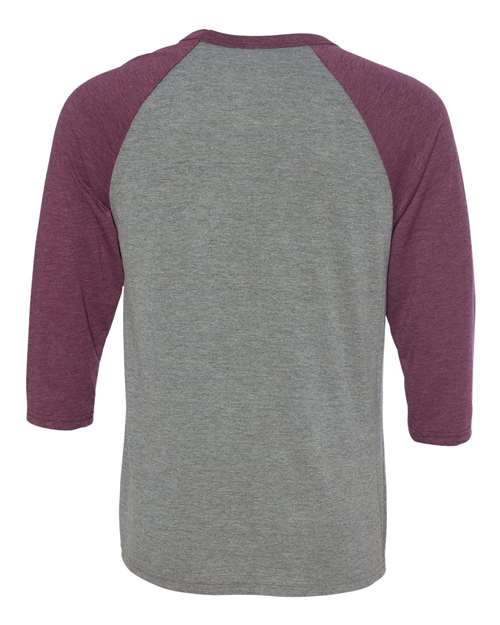 Bella + Canvas 3200 Unisex 3/4-Sleeve Baseball T-Shirt #color_GRY/ MAROON TRB
