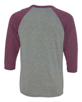 Bella + Canvas 3200 Unisex 3/4-Sleeve Baseball T-Shirt #color_GRY/ MAROON TRB