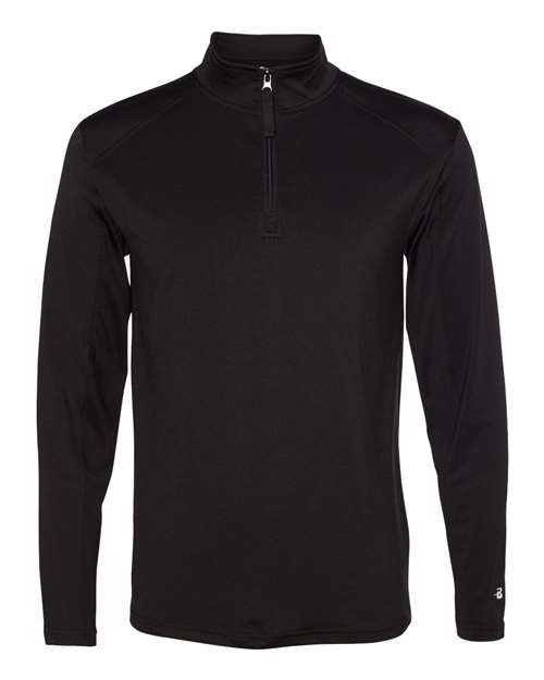 Badger 4280 Lightweight Quarter-Zip Pullover #color_Black