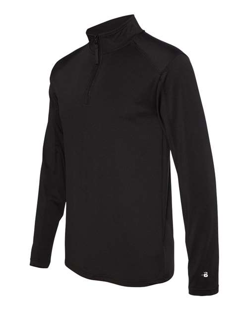 Badger 4280 Lightweight Quarter-Zip Pullover #color_Black