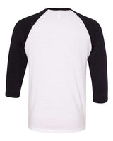 Bella + Canvas 3200 Unisex 3/4-Sleeve Baseball T-Shirt #color_WHITE/ BLACK
