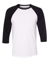 Bella + Canvas 3200 Unisex 3/4-Sleeve Baseball T-Shirt #color_WHITE/ BLACK