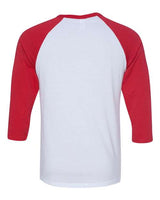 Bella + Canvas 3200 Unisex 3/4-Sleeve Baseball T-Shirt #color_WHITE/ RED