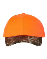 Kati LC25 Solid Crown with Camo Visor Cap #color_Blaze/ Realtree Hardwoods
