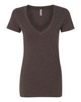 Next Level 6640 Ladies' CVC Deep V-Neck T-Shirt #color_ESPRESSO