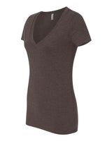 Next Level 6640 Ladies' CVC Deep V-Neck T-Shirt #color_ESPRESSO