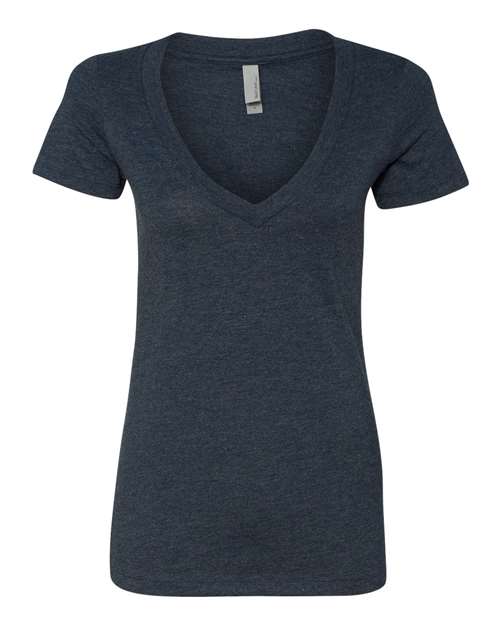 Next Level 6640 Ladies' CVC Deep V-Neck T-Shirt #color_MIDNIGHT NAVY