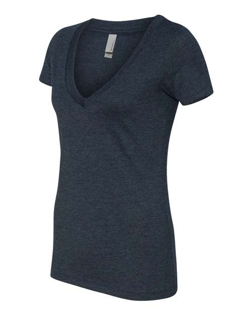 Next Level 6640 Ladies' CVC Deep V-Neck T-Shirt #color_MIDNIGHT NAVY