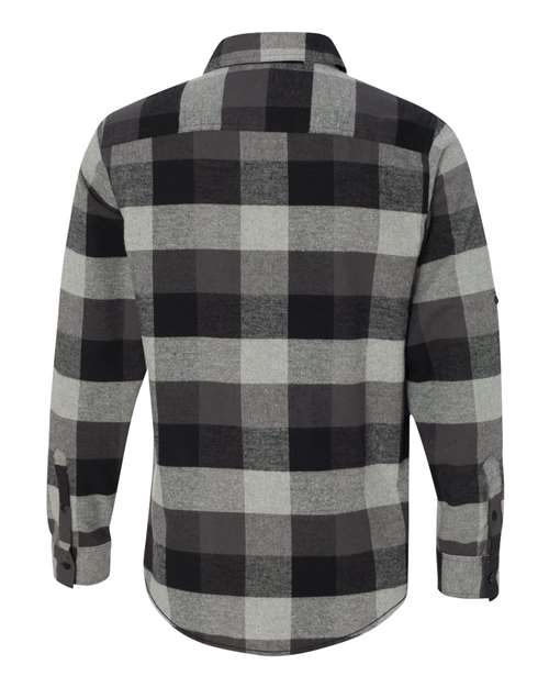 Burnside B8210 Men's Plaid Flannel Shirt #color_BLACK/ GREY