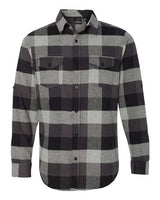 Burnside B8210 Men's Plaid Flannel Shirt #color_BLACK/ GREY
