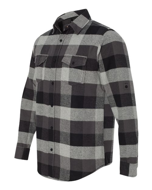 Burnside B8210 Men's Plaid Flannel Shirt #color_BLACK/ GREY