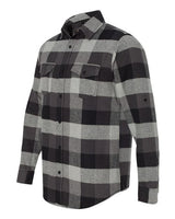 Burnside B8210 Men's Plaid Flannel Shirt #color_BLACK/ GREY