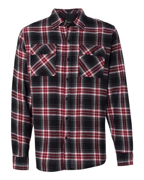 Burnside B8210 Men's Plaid Flannel Shirt #color_RED