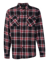 Burnside B8210 Men's Plaid Flannel Shirt #color_RED