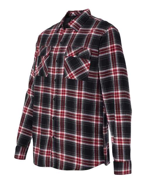 Burnside B8210 Men's Plaid Flannel Shirt #color_RED