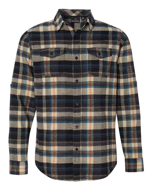 Burnside B8210 Men's Plaid Flannel Shirt #color_DARK KHAKI