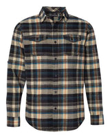 Burnside B8210 Men's Plaid Flannel Shirt #color_DARK KHAKI