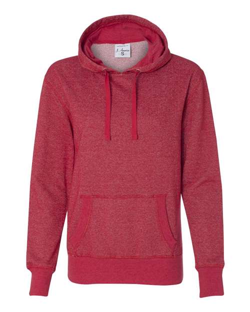 J America JA8860 Ladies' Glitter French Terry Hooded Sweatshirt #color_RED
