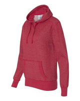 J America JA8860 Ladies' Glitter French Terry Hooded Sweatshirt #color_RED