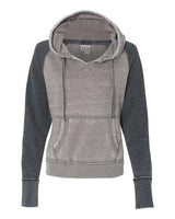 J America JA8926 Ladies' Zen Contrast Pullover Hooded Sweatshirt #color_CEMENT/ DK SMOKE