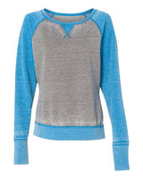 J America JA8927 Ladies' Zen Contrast Crew #color_CEM/ OCEANBRY