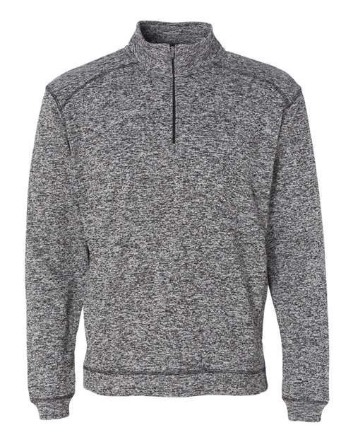 J America JA8614 Adult Cosmic Poly Fleece Quarter-Zip #color_CHARCOAL FLECK
