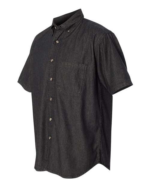 Sierra Pacific 0211 Denim Short Sleeve Shirt #color_Black Denim