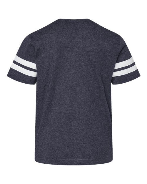 LAT 6137 Youth Football Fine Jersey T-Shirt #color_VN NAVY/ BLD WHT