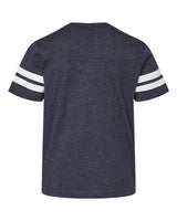 LAT 6137 Youth Football Fine Jersey T-Shirt #color_VN NAVY/ BLD WHT