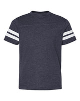 LAT 6137 Youth Football Fine Jersey T-Shirt #color_VN NAVY/ BLD WHT