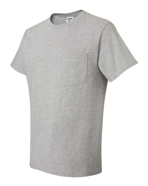 Jerzees 29P Adult DRI-POWER ACTIVE Pocket T-Shirt #color_ATHLETIC HEATHER