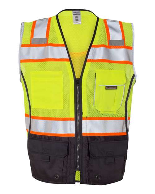 Kishigo 1515-1516 Premium Black Series Black Bottom Class 2 Vest #color_Lime
