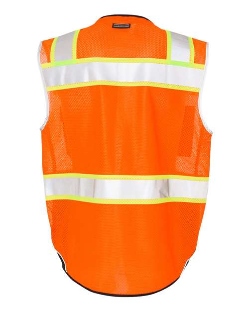 Kishigo 1515-1516 Premium Black Series Black Bottom Class 2 Vest #color_Orange