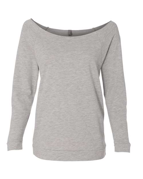 Next Level 6951 Ladies' French Terry 3/4-Sleeve Raglan #color_HEATHER GRAY