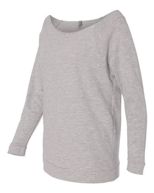 Next Level 6951 Ladies' French Terry 3/4-Sleeve Raglan #color_HEATHER GRAY