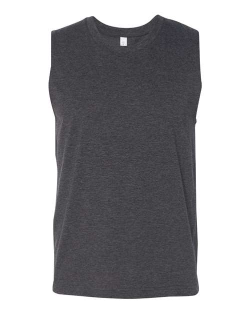 Bella + Canvas 3483 Unisex Jersey Muscle Tank #color_DK GREY HTHR