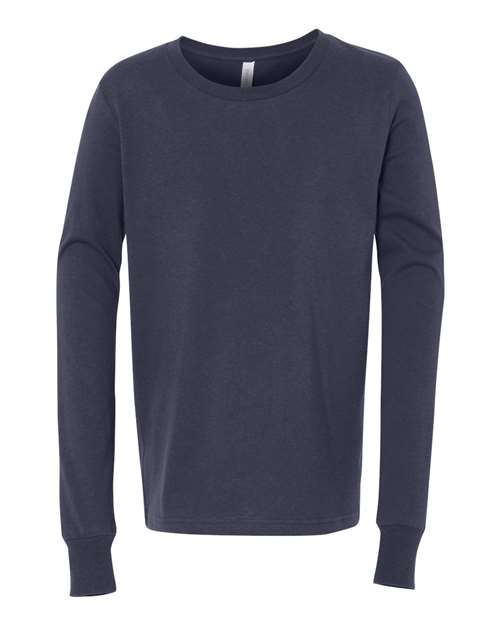 Bella + Canvas 3501Y Youth Jersey Long-Sleeve T-Shirt #color_NAVY