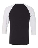 Bella + Canvas 3200 Unisex 3/4-Sleeve Baseball T-Shirt #color_BLACK/ WHITE