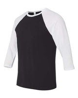 Bella + Canvas 3200 Unisex 3/4-Sleeve Baseball T-Shirt #color_BLACK/ WHITE